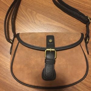 Bass Crossbody Saddle Bag w/ Adjustable Strap & Gold Accents - NWOT